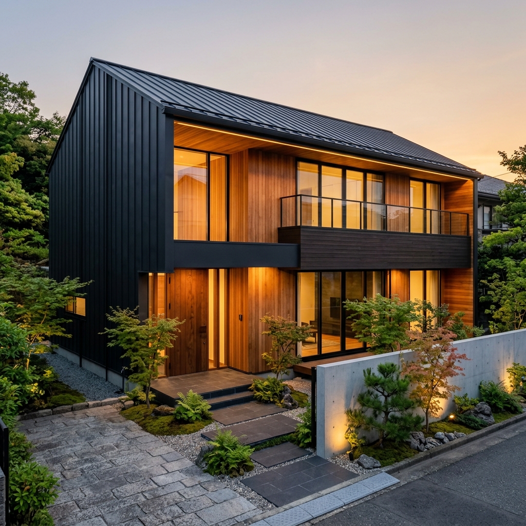 和モダン高級住宅の外観
